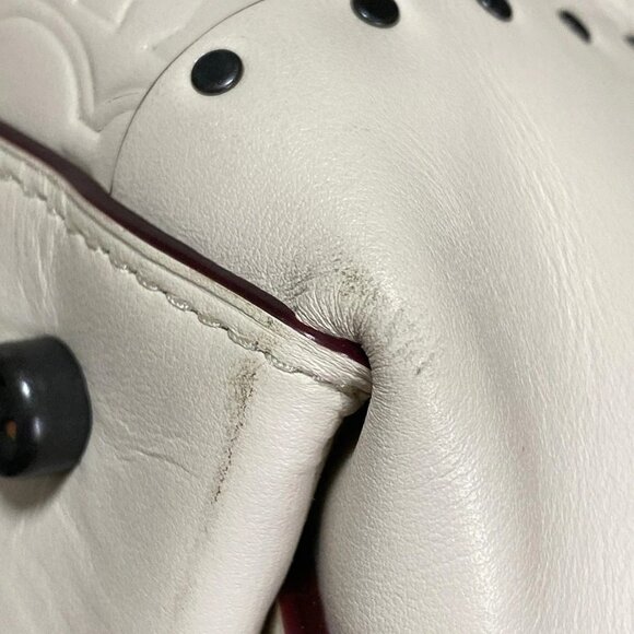 Auth COACH Edie Shoulder Bag 31 Signature Leather with Striped Rivets 31866 - Picture 3 of 8